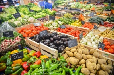 fruit and vegetables at a Blackpool market